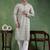 Men olive viscose rayon abstract embroidered straight kurta