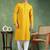 Men mustard viscose rayon solid embroidered straight kurta