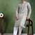 Men olive viscose rayon abstract embroidered straight kurta