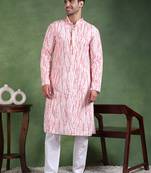 Men red viscose rayon solid dyed straight kurta