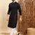 Mens black viscose rayon solid embroidered ethnic straight sequins kurta