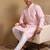 Men pink viscose rayon floral embroidered straight kurta