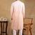 Men orange viscose rayon solid embroidered straight kurta