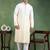 Men yellow viscose rayon solid embroidered straight kurta