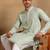 Men green viscose rayon solid embroidered straight kurta