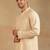 Men nude viscose rayon solid embroidered straight kurta
