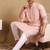 Men peach viscose rayon solid embroidered straight kurta