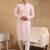 Men peach viscose rayon ethnic motifs embroidered straight kurta