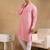 Men pink viscose rayon solid embroidered straight kurta