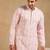 Men peach viscose rayon ethnic motifs embroidered straight kurta