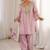 Pink h o fabric real mirror work co-ord set