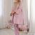 Pink h o fabric real mirror work co-ord set