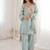 Skyblue h o fabric real mirror work co-ord set