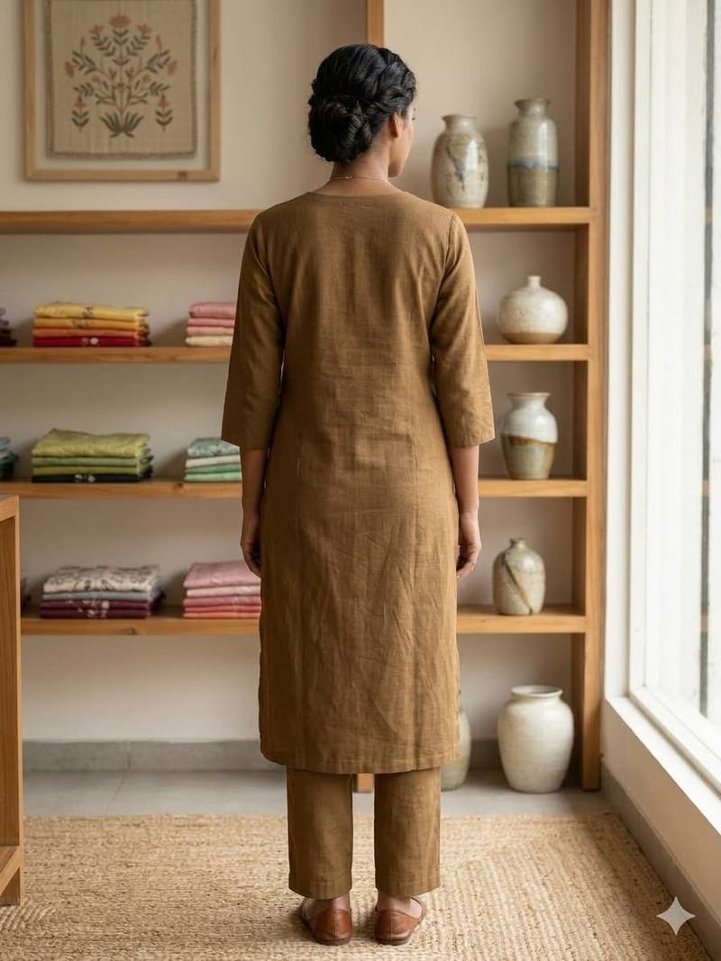 Women Embroidery straight kurta with Pant 