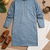 Blue color embroidery mirror work khadi cotton kurta payjama set