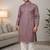 Lavender color embroidery mirror work khadi cotton kurta payjama set