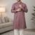 Lavender color embroidery mirror work khadi cotton kurta payjama set