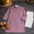Lavender color embroidery mirror work khadi cotton kurta payjama set