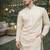 Off white color embroidery mirror work khadi cotton kurta payjama set