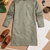 Olive color embroidery mirror work khadi cotton kurta payjama set