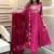 Pink Embroidered Kurti Pant Set with Dupatta