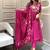 Pink Embroidered Kurti Pant Set with Dupatta