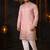 Pink color embroidery sequence work linen cotton kurta payjama set