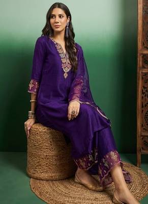 Royal purple designer suit 1