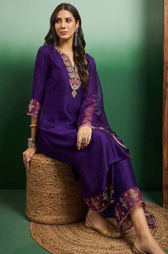 Royal purple designer suit