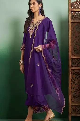 Royal purple designer suit