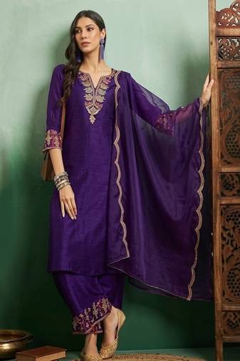 Royal purple designer suit