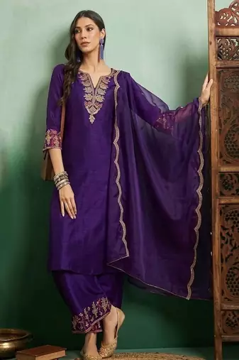 Royal purple designer suit