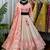 Peach Chikankari Embroidered Crush Silk Lehenga Choli with Dupatta
