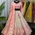 Peach Chikankari Embroidered Crush Silk Lehenga Choli with Dupatta