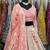Peach Chikankari Embroidered Crush Silk Lehenga Choli with Dupatta