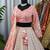 Peach Chikankari Embroidered Crush Silk Lehenga Choli with Dupatta