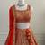 Orange Zari & Sequins Embroidered Fox Georgette Lehenga Choli with Dupatta