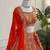 Orange Zari & Sequins Embroidered Fox Georgette Lehenga Choli with Dupatta