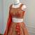 Orange Zari & Sequins Embroidered Fox Georgette Lehenga Choli with Dupatta