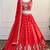Red Mirror & Zari Embroidered Chinon Silk Lehenga Choli with Dupatta