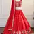 Red Mirror & Zari Embroidered Chinon Silk Lehenga Choli with Dupatta