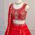 Red Mirror & Zari Embroidered Chinon Silk Lehenga Choli with Dupatta