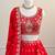 Red Mirror & Zari Embroidered Chinon Silk Lehenga Choli with Dupatta