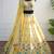 Yellow Mirror Thread & Zari Embroidered Chinon Silk Lehenga Choli with Dupatta