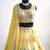 Yellow Mirror Thread & Zari Embroidered Chinon Silk Lehenga Choli with Dupatta