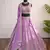 Lavender Mirror Thread & Zari Embroidered Chinon Silk Lehenga Choli with Dupatta