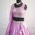 Lavender Mirror Thread & Zari Embroidered Chinon Silk Lehenga Choli with Dupatta