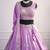 Lavender Mirror Thread & Zari Embroidered Chinon Silk Lehenga Choli with Dupatta
