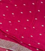 wine silk saree with zari and stone work embroidery