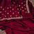 Wine Color Silk Fabric  Zari Work And Stone Work Saree